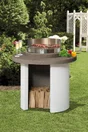 Barbecue en béton beige et gris Mercurio, l.102 x L.102 x H.103 cm