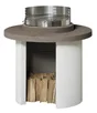 Barbecue en béton beige et gris Mercurio, l.102 x L.102 x H.103 cm