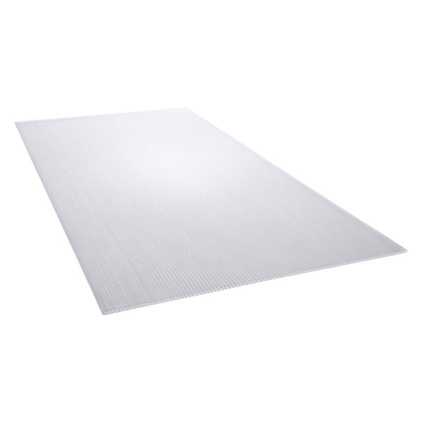 Plaque de toiture plate en polycarbonate cellulaire transparent, SEDPA, l.0.9 x L.2 m