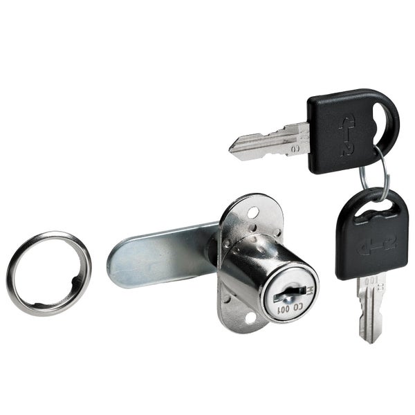 Serrure de meuble acier à encastrer HETTICH 32 mm réversible