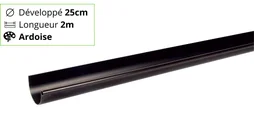Gouttière demi-ronde pvc GIRPI dév.25 cm ardoise L.2 m