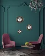 Assortiment de 3 miroirs rond résine noir Convex diam. cm