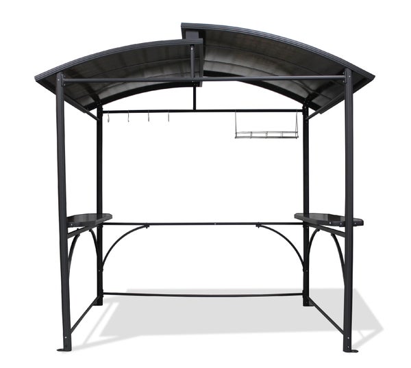 Abri pour barbecue autoportant, aluminium gris anthracite, 3.6 m²