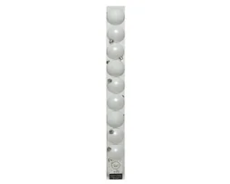 Boule Noel polystyrene d6cm blanc mat/paillette lot de 10