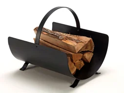 Range-bûches noir FIRE Arcade l.40 x H.35 cm