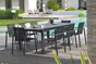 Table de jardin de repas Miami rectangulaire gris anthracite de 6 à 10 personnes