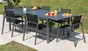 Table de jardin de repas Miami rectangulaire gris anthracite de 6 à 10 personnes