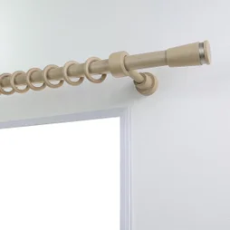 Lot de 10 anneaux tringle à rideau Design 28 mm bois chêne clair naturel
