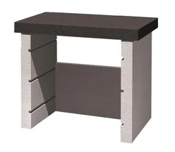 Support à plancha en béton beige et gris Happy steffy, l.82 x L.51 x H.77 cm