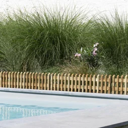 Bordure a planter Pikasso bois naturel, H.45 x L.112 cm