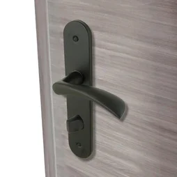 Lot de 2 poignées de porte Azur conda/décondamnation, INSPIRE,  entraxe 165 mm noir mat