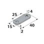 Patte d'assemblage acier zingue HETTICH, L. 40 mm x l.15 mm x H.0.2 cm