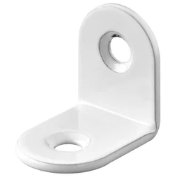 Lot de 10 équerres de chaise acier blanc HETTICH, L.20 mm x l.15 mm x H.2 cm