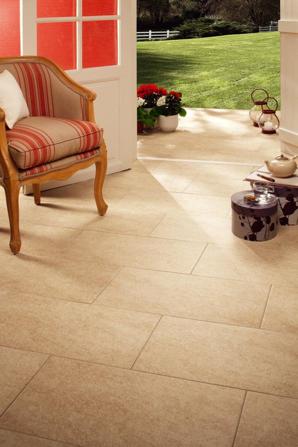 Carrelage sol exterieur forte effet pierre beige Stone edge l.30 x L.60 cm