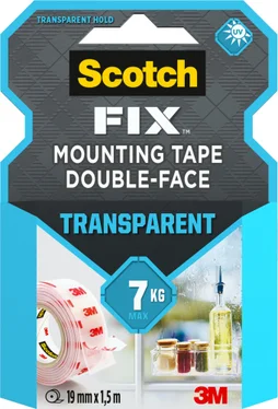 Ruban adhésif double face transparent SCOTCH L. 1.5 m x l. 19 mm