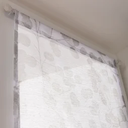 Paire de vitrages tamisant Empreinte blanc l. 45 x H. 120 cm
