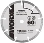 Disque diamant plein pour materiaux de construction WORX Wa5048, Diam.115x1.6 mm