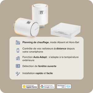 Starter Pack – 2 Têtes Thermostatiques Connectées et Intelligentes NETATMO