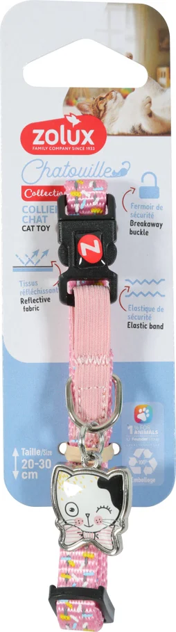 Collier chat chatouille ZOLUX rose