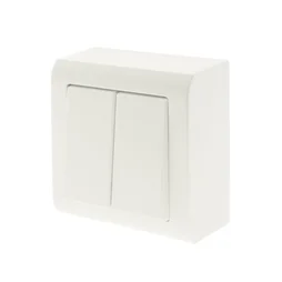 Double interrupteur va-et-vient saillie complet Besto, blanc