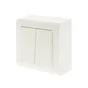 Double interrupteur va-et-vient saillie complet Besto, blanc