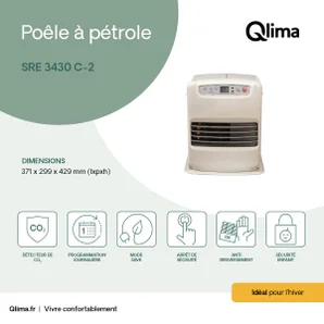 Poêle à pétrole à injection électronique QLIMA SRE3430C-2, 3 kW