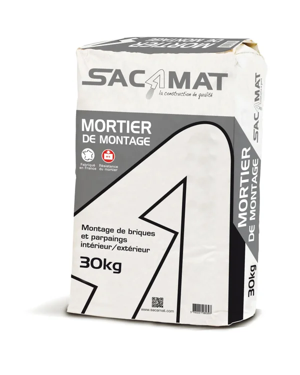 Mortier prêt à l'emploi gris SACAMAT, 30 kg