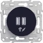 Prise chargeur double usb Odace, SCHNEIDER ELECTRIC, gris anthracite