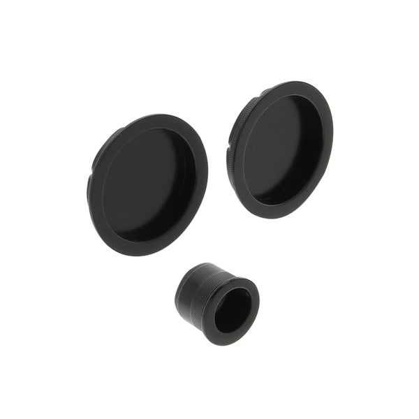 Kit de poignées porte coulissante ronde zamak mat, noir Voir les détails du produit