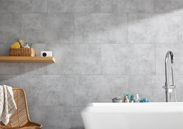 Dalle murale PVC gris clair chicago DUMAWALL L. 65 x l. 37.5 cm, Ep. 5 mm