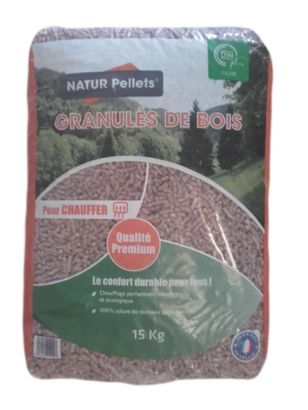 Granulés de bois AZURENERGIE en sac, 15 kg