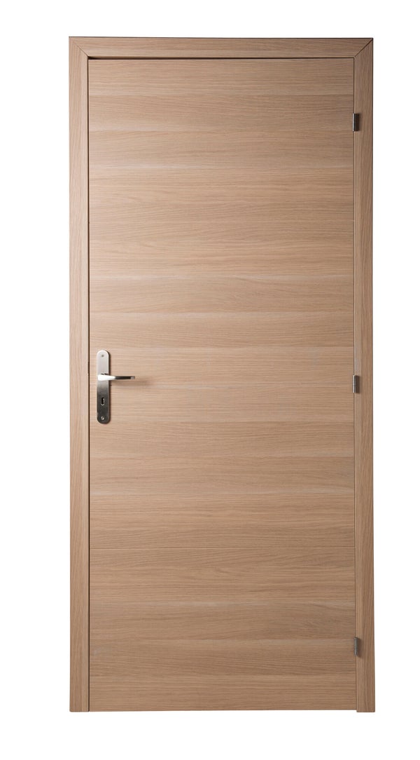 Bloc-porte fin de chantier MDF Madrid 2 H.204 x l.83 cm, poussant droit