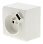Prise avec terre et prise chargeur usb saillie, complet Besto, blanc