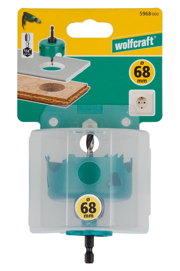 Scie cloche CT maçonnerie/pierre/bois/plastique wolfcraft diamètre 68 mm
