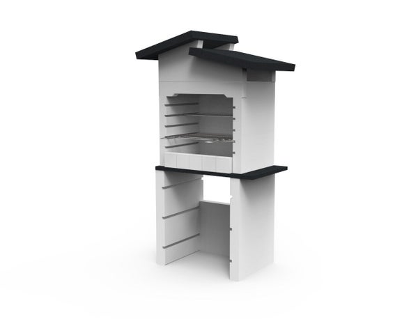 Barbecue en béton blanc Bbq isabelle, l.96 x L.60 x H.167 cm