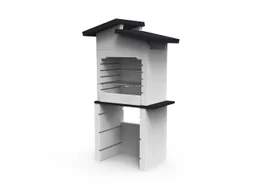 Barbecue en béton blanc Bbq isabelle, l.96 x L.60 x H.167 cm