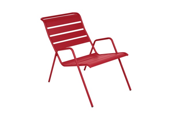 Fauteuil bas de jardin FERMOB Monceau en acier rouge