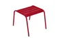 Table de jardin basse FERMOB Monceau carré rouge 2 personnes