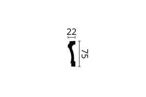 Cimaise en polymère haute densité CO3, 75 x 22 mm, 2 m