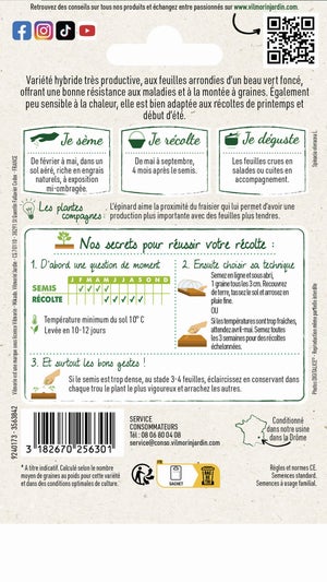 Graines de potager épinard VILMORIN 15 g