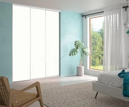Porte de placard coulissantes SALTO 3 portes blanc + rail 3 voies 250X180