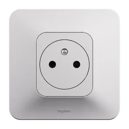 Prise avec terre affleurante complet Neptune, LEGRAND blanc