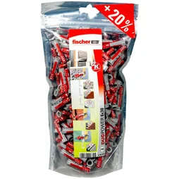 Assortiment de 240 chevilles 3 en 1 duopower 536382 FISCHER, diam. 6 mm x L. 30 mm