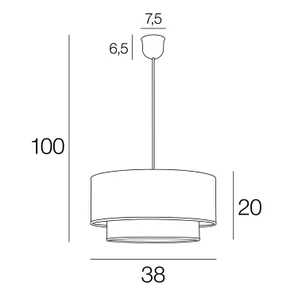Suspension Bora, pyla/raphia, diam. 38 cm, E27