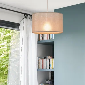 Suspension Alma polyester, argenté, diam.28 cm, E27