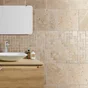 Travertin mur / sol effet pierre beige Travertin l.40.6 x L.40.6 cm