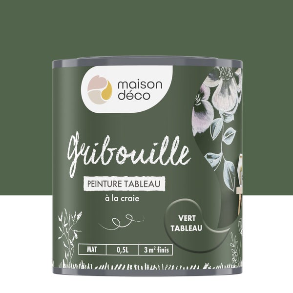 Peinture Tableau Craie Gris Hippo Mat Maison Deco Gribouille 0.5 L