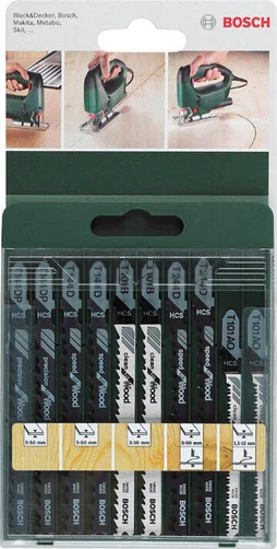 Lot De 10 Lames Bosch 2Xt144D, 2Xt244D, 2Xt101B, 2Xt101Ao, 2Xt144Dp Pour Bois