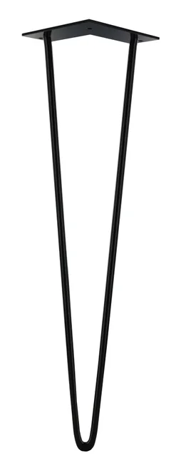 Pied de table design fixe acier époxy noir, de 30 à 50 cm