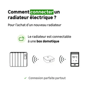Radiateur electrique inertie Sèche amaroc2 1000w connecte horizont blc